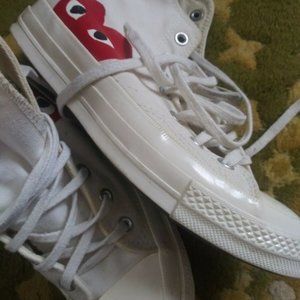 Comme Des Garcons Play Converse Chuck Taylor White